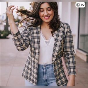 Bailey 44 Plaid Button Up Blazer